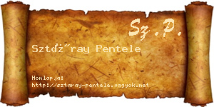 Sztáray Pentele névjegykártya